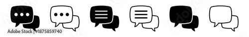 Speech Bubble Chat Icon Set for Messaging, Communication and Conversation