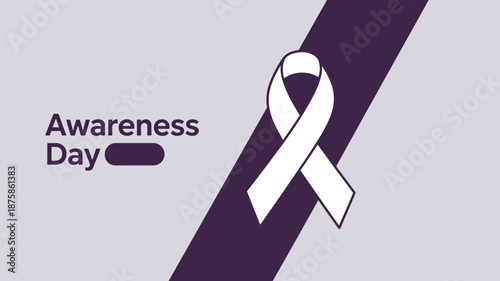 Celebrating awareness day with a white ribbon Vector