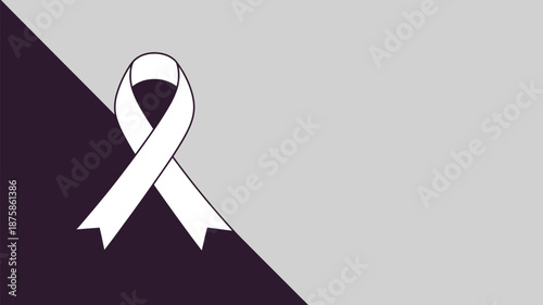 White ribbon awareness symbol Vector