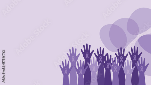 Hands raised in support Vector