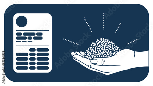 Hand holding dna sample near sequencer Vector