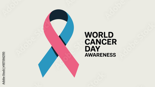World cancer day awareness ribbon Vector