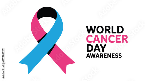 World cancer day awareness ribbon Vector