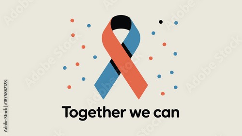 Support and unity ribbon Vector