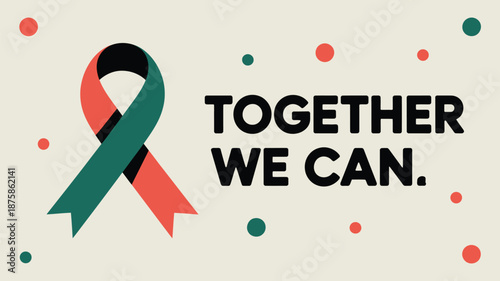 Support and unity ribbon Vector