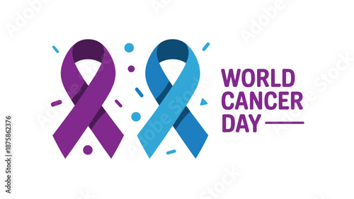 Celebrating world cancer day with awareness ribbons Vector