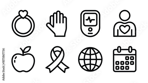 Health and wellness icons Vector
