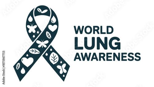 World lung awareness ribbon Vector