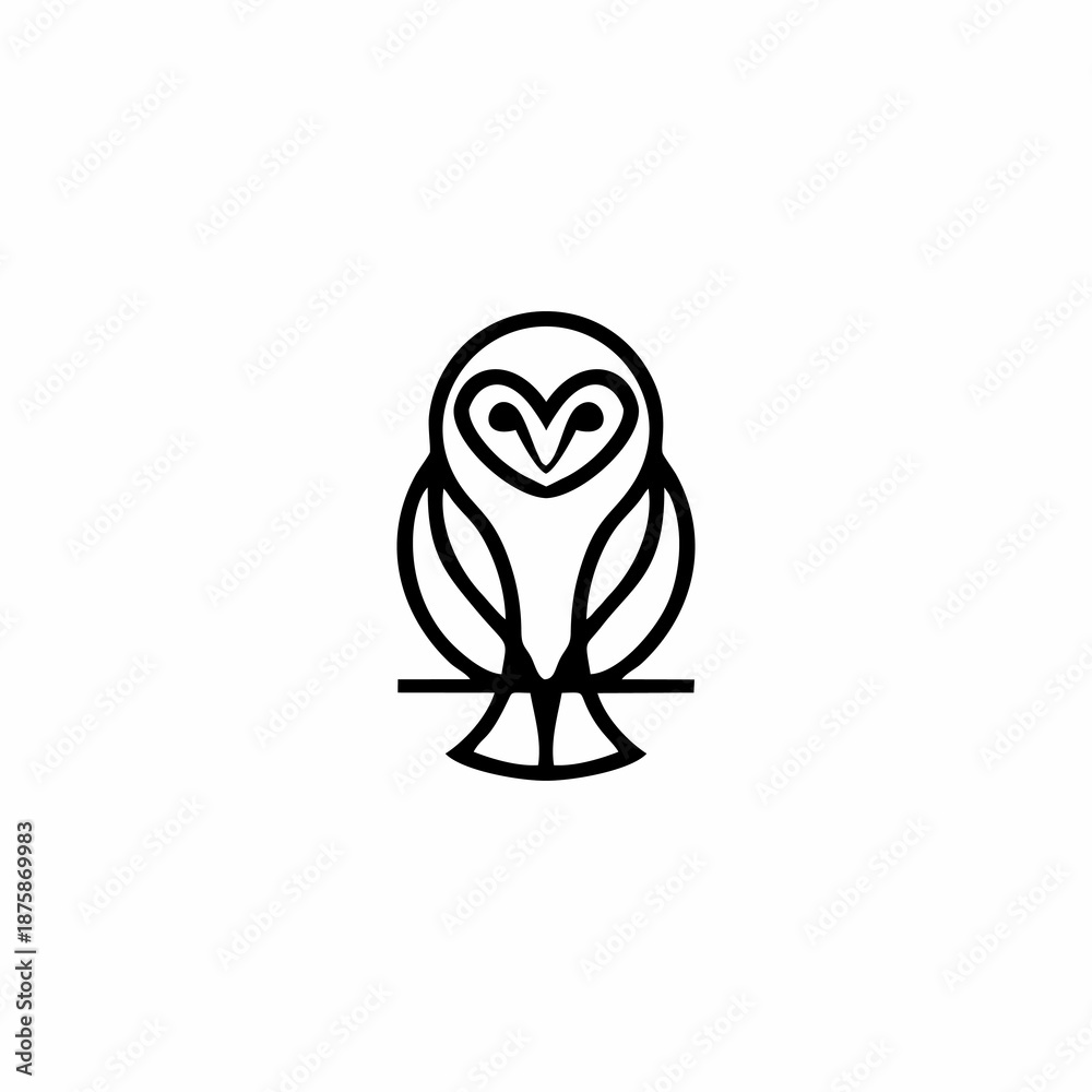 Obraz premium owl illustration, owl logo design, vector