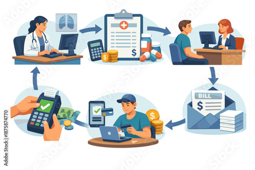 Customer support and help desk service icon set