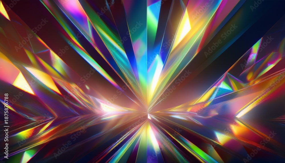 Obraz premium glowing diamond refractions effect overlay abstract prism glare texture background