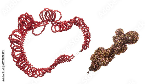 Foto Colorful Tribal bead style necklet fly in air