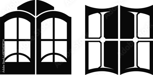 Abstract symmetrical design featuring a central ship's wheel and four surrounding decorative compass elements