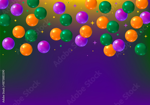 Mardi Gras Beads. Mardi Gras decorative beads background