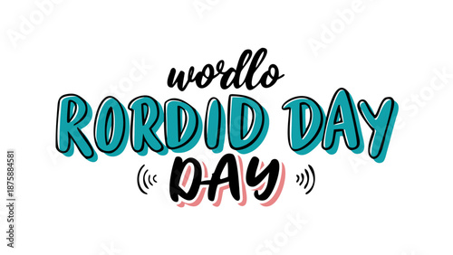 Joyful typographic illustration celebrating a unique day dedicated to word puzzles and engaging linguistic challenges, presented in a vibrant graphic style