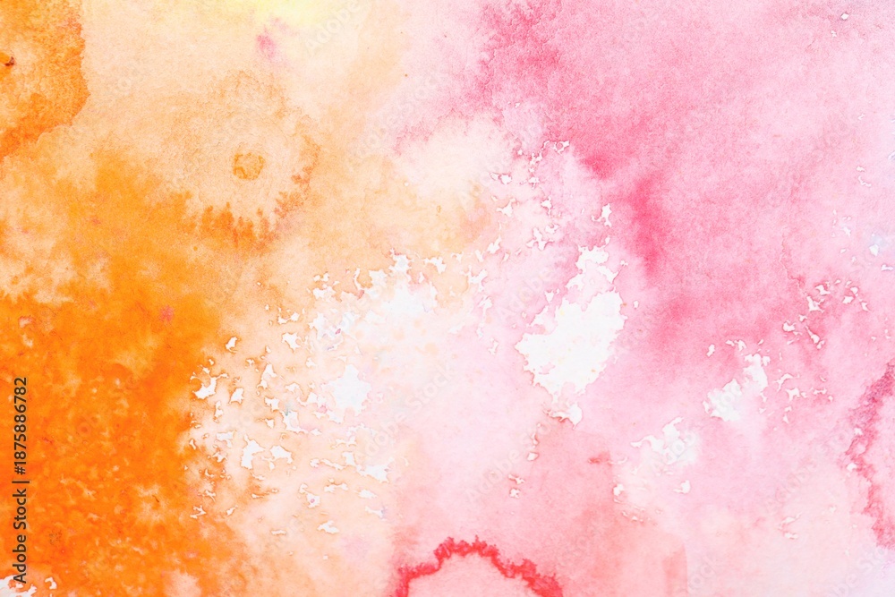 Obraz premium Bright watercolor painting on paper, top view
