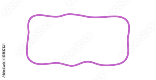 Quadro su tela Hand drawn wavy rectangle text frame with outline border as organic template