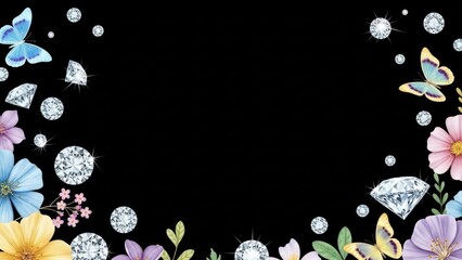 floral background with butterflies
