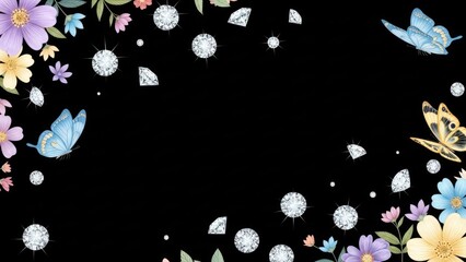 floral background with butterflies