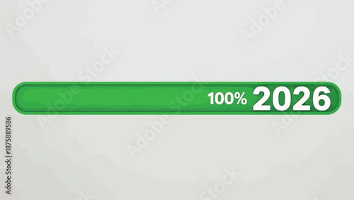 Dynamic digital indicator displaying a hundred percent success for the upcoming year two thousand