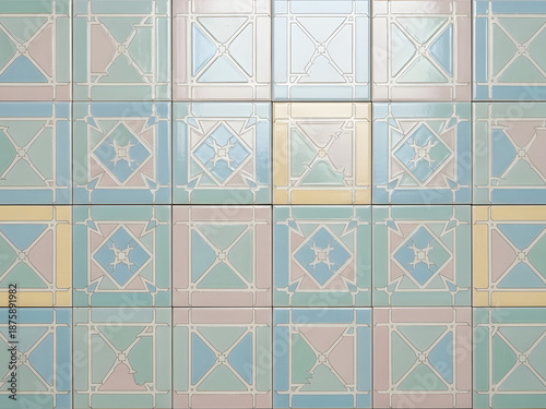 Pastel-colored Moroccan tile background image