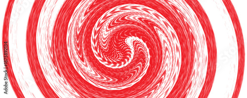 Red twirl circular wave on white background.