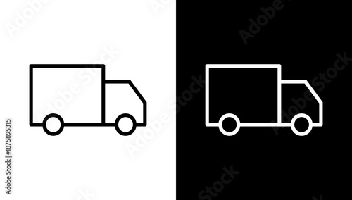 Delivery White Icon Set Vector 