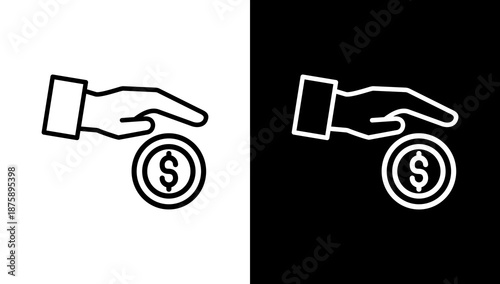 Pay White Icon Set Vector 