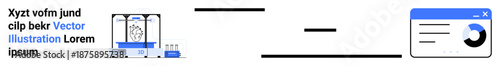Business analytics, data , digital charts, scientific research, technology processes, informational graphics. Display of lab equipment, graph and data report. Business analytics and scientific