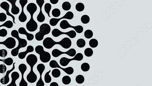 Dense edge to edge pattern of tightly clustered black blobs on light gray background