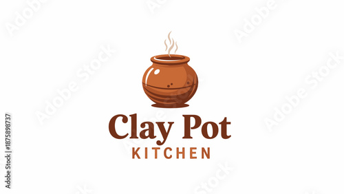 Clay Pot Kitchen Logo Design Element.