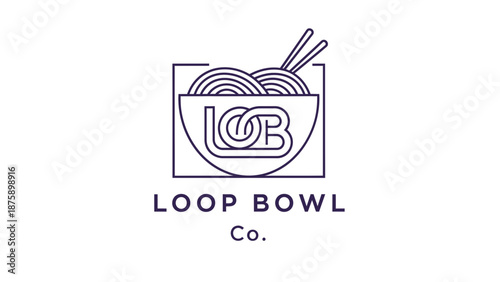 Loop Bowl Co Logo with Noodles.