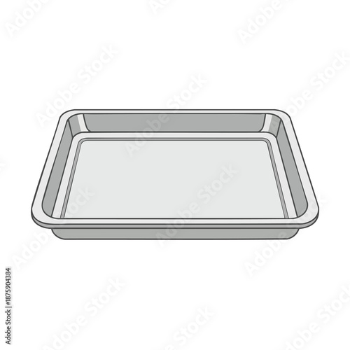Empty Rectangular Metal Baking Tray