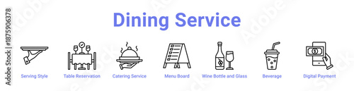 Dining Service Icon Banner and Collection
