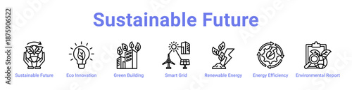 Sustainable Future Icon Banner and Collection