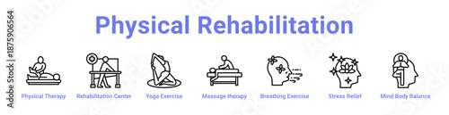 -Physical Rehabilitation Icon Banner and Collection