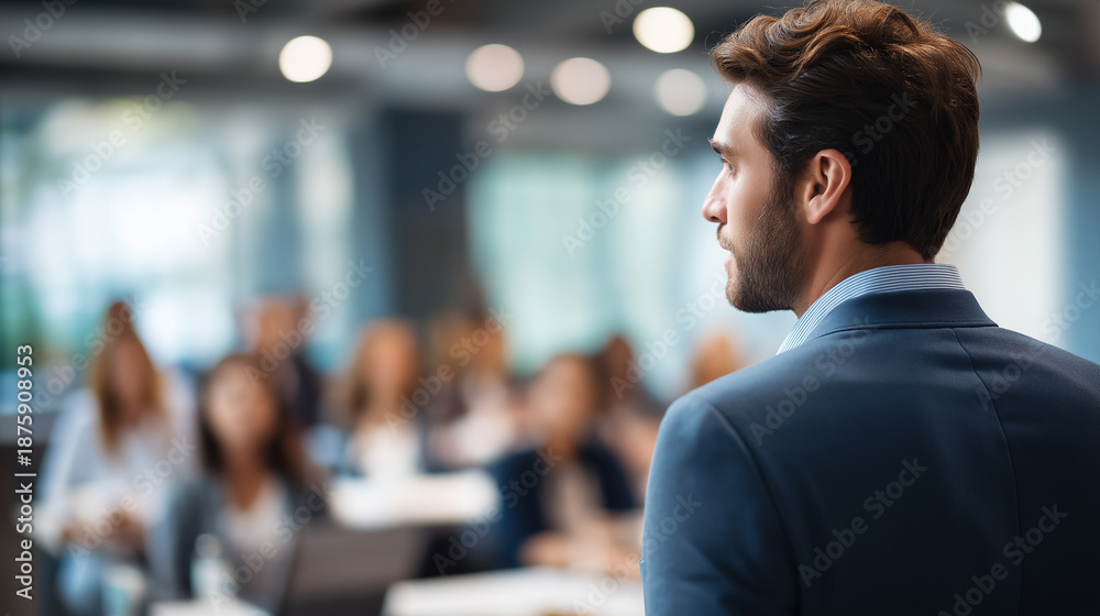 Fototapeta premium Empowering diversity inclusivity faceless entrepreneur business presentation corporate meeting leadership training workplace education professional development team