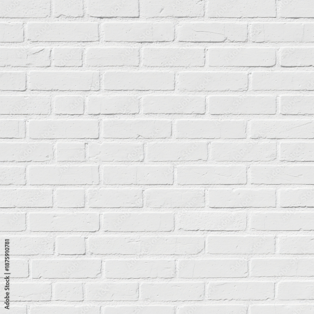 Fototapeta premium White painted brick wall texture background for minimalist urban design.