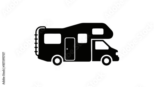 Vector illustration of a recreational vehicle (RV) or camper van for comfortable travel