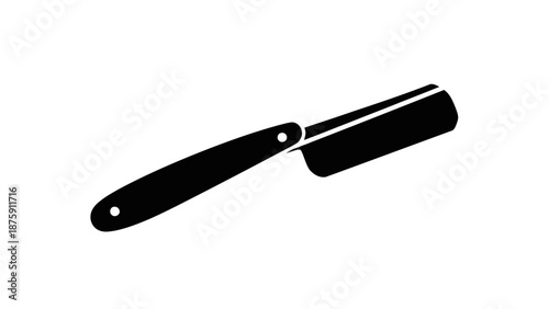 Vector illustration of a traditional barber's straight razor, an iconic sharp shaving tool