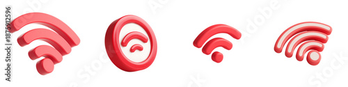 Wi-Fi signal icons in various strengths vector illustration, flat design
