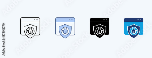 Malware Defense Multiple Icon Illustration Vector