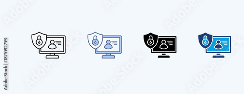 Online Privacy Multiple Icon Illustration Vector