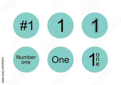 A set of circular vector icons containing the word 
