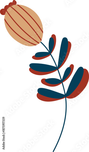 Scandinavian Poppy Seed Pod Botanical