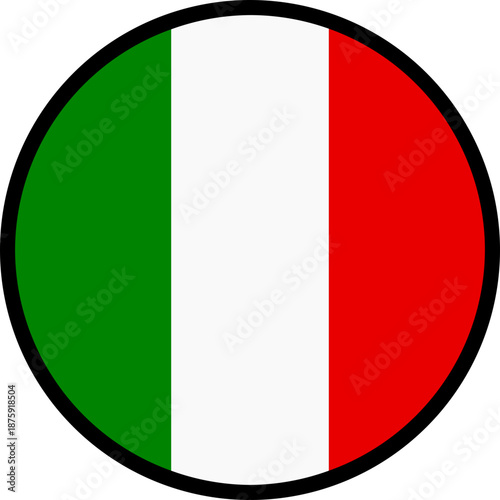 Icono redondo de la bandera de Italia.