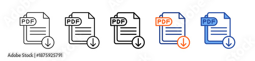 Pdf Different Set Vector Icon
