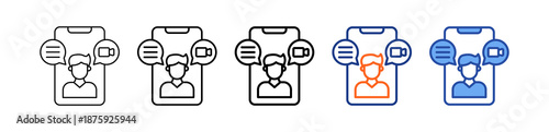 Video Chat Different Set Vector Icon