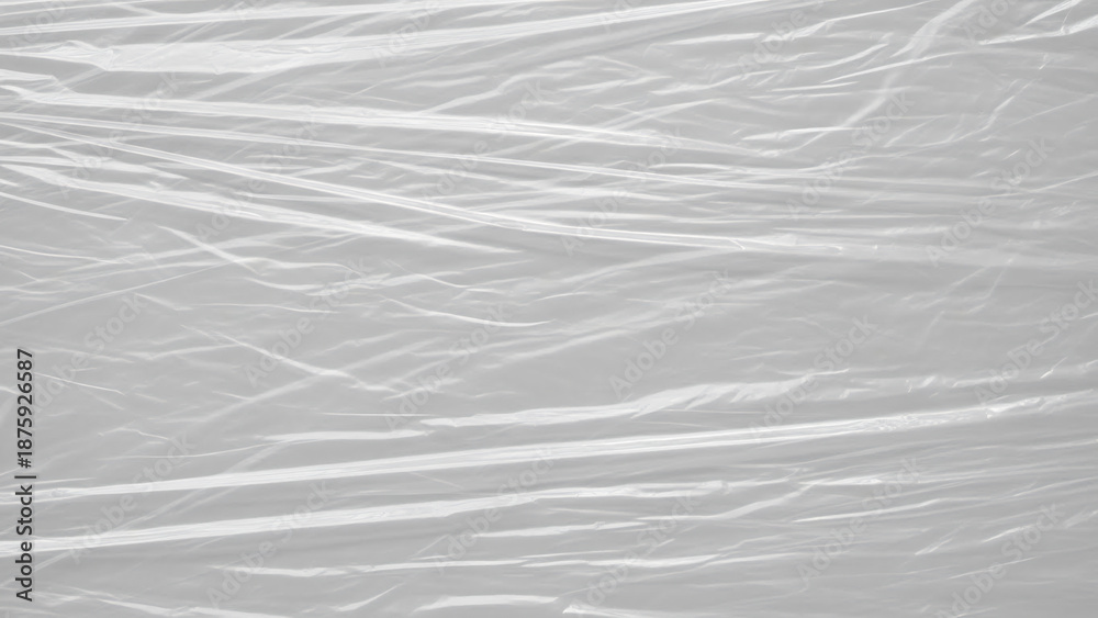 Fototapeta premium Abstract plastic wrap texture: wavy, wrinkled, and transparent