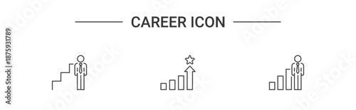 Career vector Icon Set concept illustration